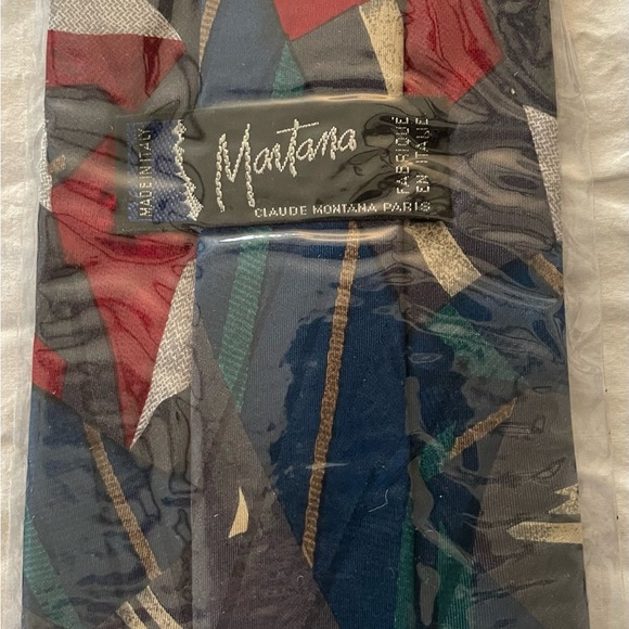 2-New Vintage 1980’s Claude Montana Abstract Ties  100% Silk Ties Made in Italy - Picture 6 of 9
